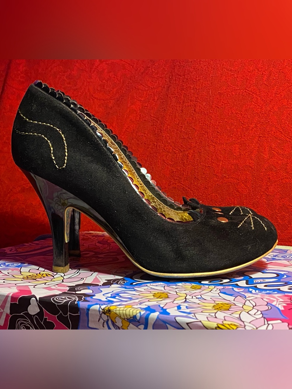 Reserved karensuefoster black cat pumps, 7 - Picture 2 of 15
